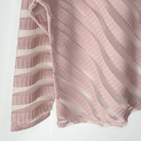 Zara - Long sleeve top, Diagonal patterned stripes, Summery, Pink Sheer - Size L - Picture 6 of 6